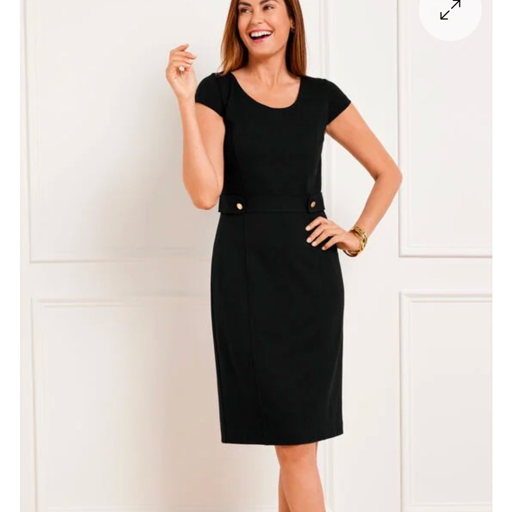 Talbots NWT Luxe Ponte Sheath Dress, size 16 Petite, color Black